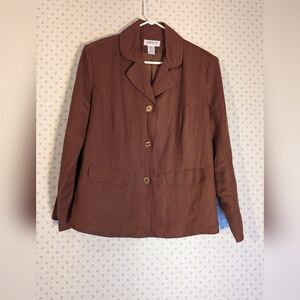 🤎 Linen 16W BlazerJacket Mocha J.G. Hook Office Professional Career
